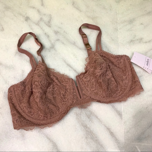 Auden Other - auden • mauve pink lace unlined balconette bra 36d Auden Other - auden • mauve pink lace unlined balconette bra 36d